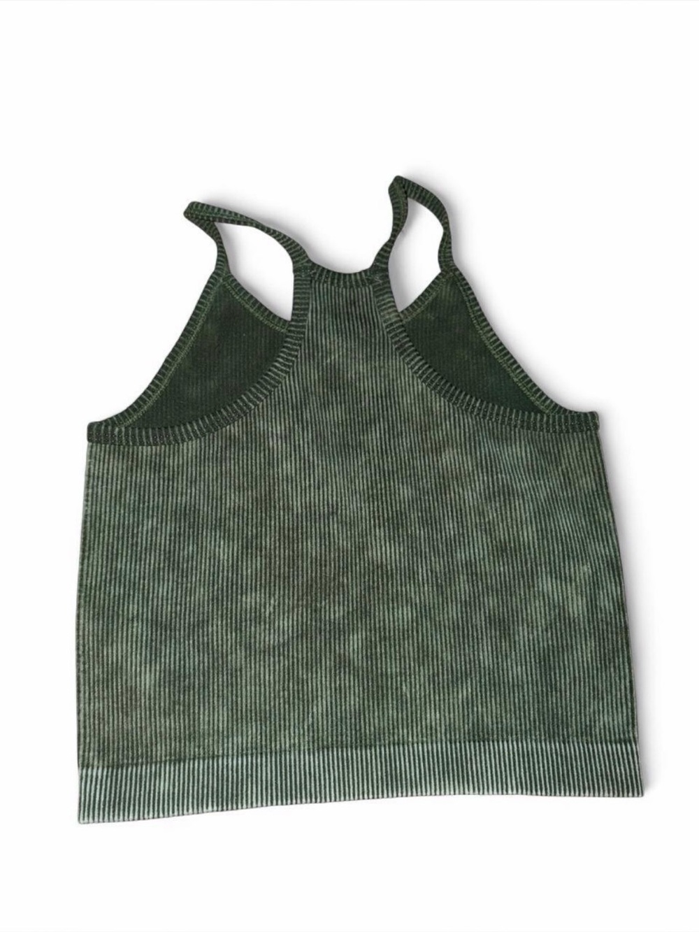 Amazon Essentials Olive Ribbed Racerback Crop Tank - Picture 2 of 2
